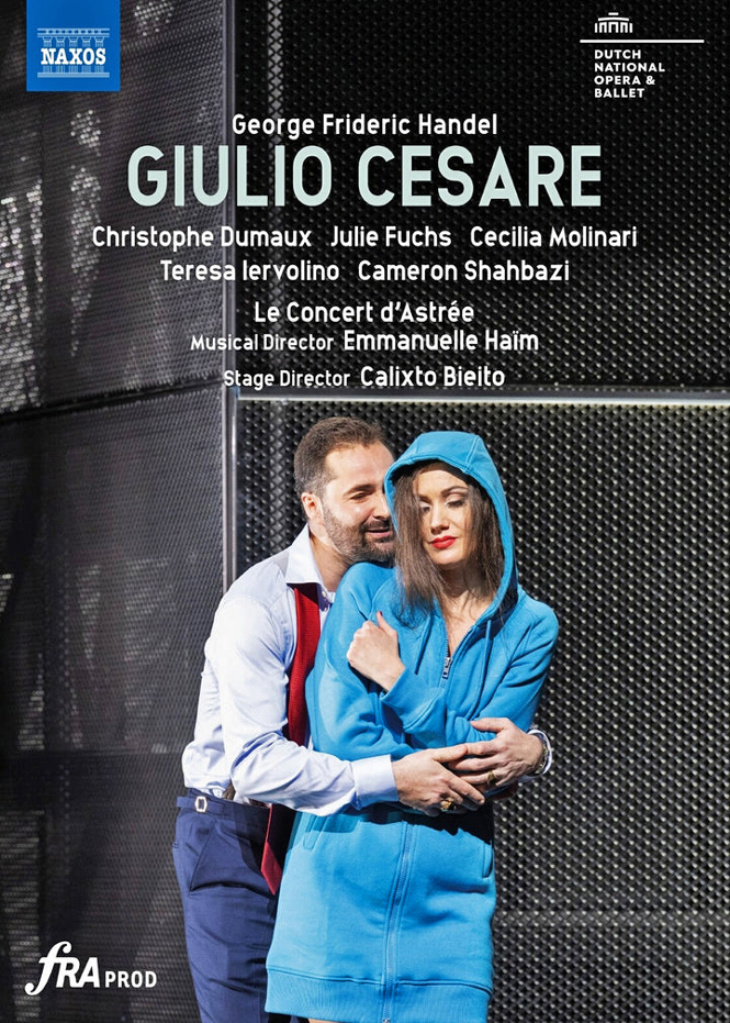 Händel: Giulio Cesare | Christophe Dumaux, Julie Fuchs, Cecilia Molinari, Teresa Iervolino, Cameron Shahbazi, Frederik Bergman, Le Concert d’Astrée, Emmanuelle Haïm (dir.), Calixto Bieito (iscen.) | Naxos 2110779 [DVD]